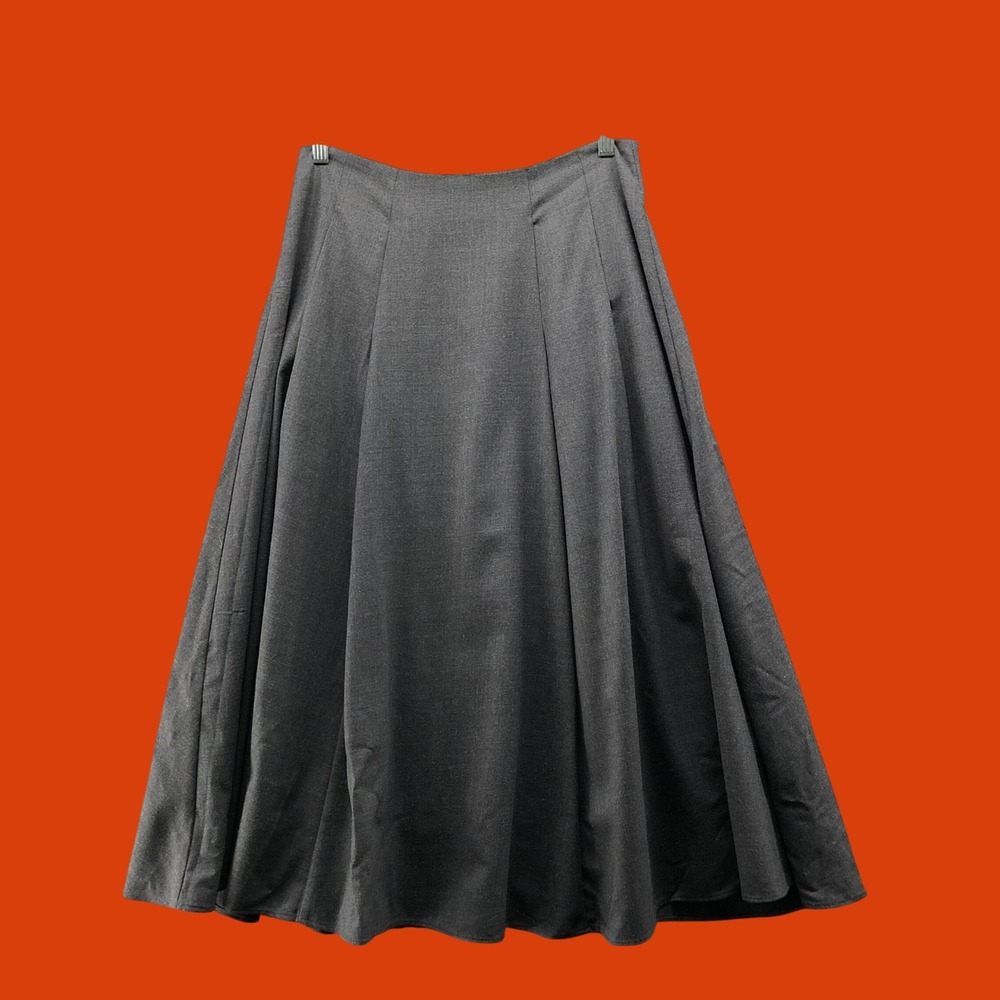 Madewell Grey Wool Blend Flannel Pleated Maxi Skirt Size 4 Dark Academia